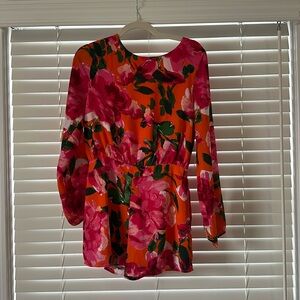 Lulus backless orange floral romper